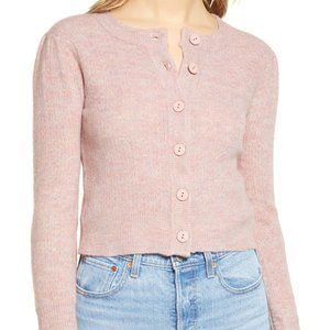 Women's‎ Wayf Pointelle Cardigan, Size Large - Pink 4019